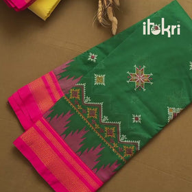 Embroidered Silk Cotton Zari Border Saree with Blouse Piece 08