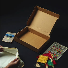 Diwali Gift Hamper - Festive Handpainted Bambooless Dhoop Sticks With Folk Painting & Bamboo Hanging (3 Curated Products)