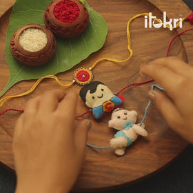 Chocolate - Hand Embroidered Felt Rakhi for Kids 39