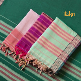 Orange - Dharwad Cotton Saree with Border 19