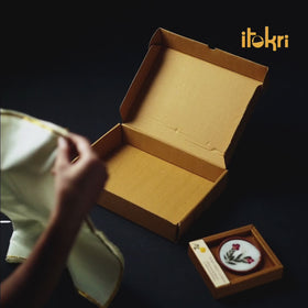 Diwali Gift Hamper - Festive Handpainted Wooden Shubh Laabh With Clay Pot Candle (2 Curated Products)