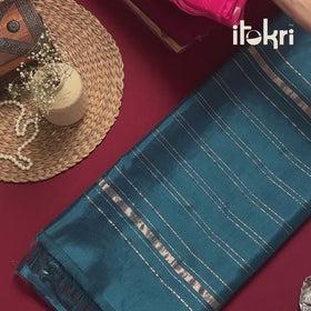 Pink - Pure Handwoven Mangalagiri Silk Cotton Pattu Saree with Zari Border 14