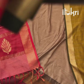 Handloom Maheshwari Silk Buti Unstitched Dress Material: Kurta with Dupatta 13