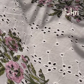 Sanganeri Hand Block Print Pure Cotton Floral Hakoba Fabric 02