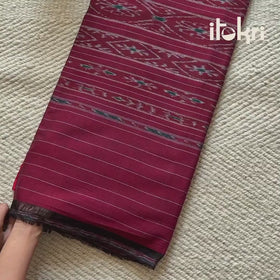 Brown - Ikat Handloom Cotton Sambalpuri Saree 21