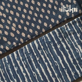 Bagru Indigo Hand Block Print Natural Dyed Cotton Fabric 10