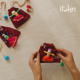 Handpainted Tholu Bommalata Leather Rakhi (Assorted) 11