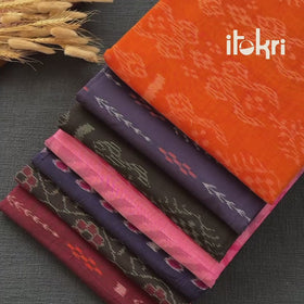 Maroon - Sambalpuri Ikat Handloom Cotton Fabric 02