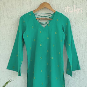 Jacquard Cotton Short Kurta for Women 31