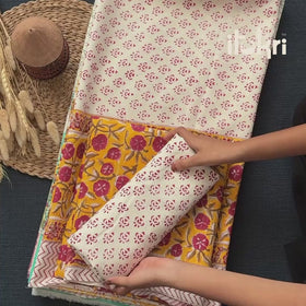 Green - Merino Wool Block Print Sanganeri 3pc Unstitched Dress Material 01