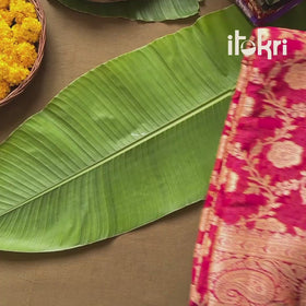 Purple - Tie-Dye Georgette Banarasi Neem Zari Jaal Kutch Bandhani Saree 10