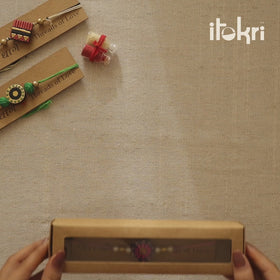 Flower - Bishnupur Handpainted Terracotta Rakhi 41