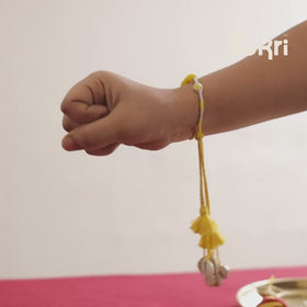 Anant Raksha Thread & Bead Work Lumba Rakhi / Bracelet with Potli 02
