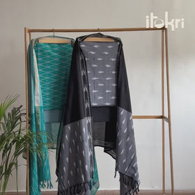 Pochampally Ikat Cotton 3pc Unstitched Dress Material Suit Set 03