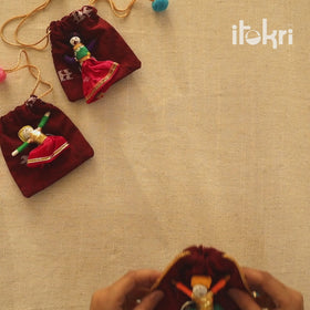 Handmade Blue Pottery & GS Bead Work Rakhi 02