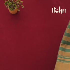 Purple - Pure Handwoven Zari Checks Mangalagiri Cotton Saree 29