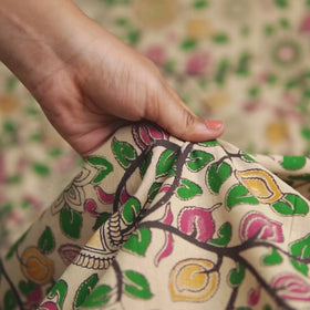 Red - Printed Cotton Kalamkari Fabric 46