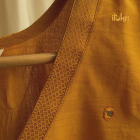 Brown - Handloom Cotton Mirror Work Straight Mangalagiri Kurta 08