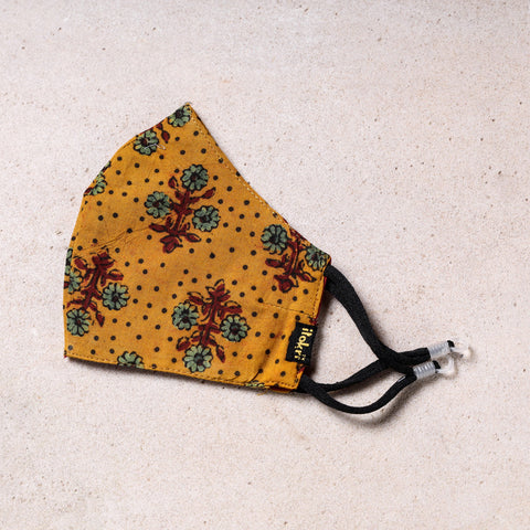   Ajrakh Block Printed Cotton 3 Layer Snug Fit Face Cover 