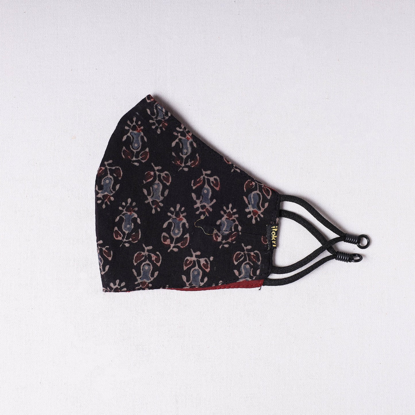  Ajrakh Block Printed Cotton 3 Layer Snug Fit Face Cover 