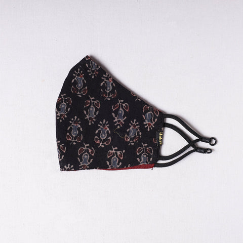  Ajrakh Block Printed Cotton 3 Layer Snug Fit Face Cover 