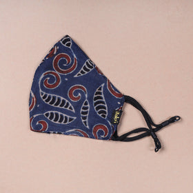  Ajrakh Block Printed Cotton 3 Layer Snug Fit Face Cover 