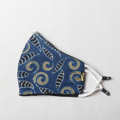  Ajrakh Block Printed Cotton 3 Layer Snug Fit Face Cover 