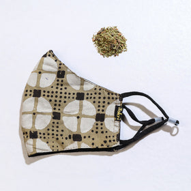  Block Printed Cotton 3 Layer Snug Fit Face Cover 