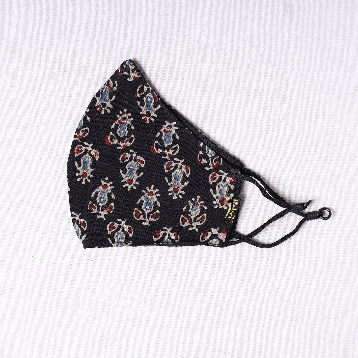  Ajrakh Block Printed Cotton 3 Layer Snug Fit Face Cover 