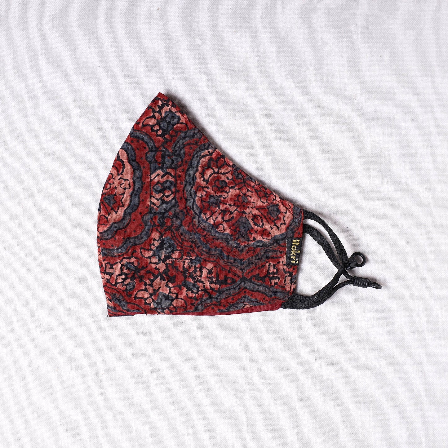  Ajrakh Block Printed Cotton 3 Layer Snug Fit Face Cover 
