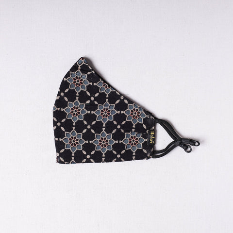  Ajrakh Block Printed Cotton 3 Layer Snug Fit Face Cover 