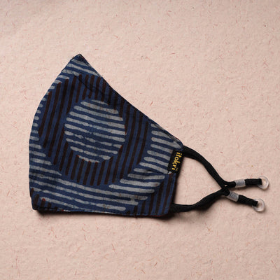  Block Printed Cotton 3 Layer Snug Fit Face Cover 