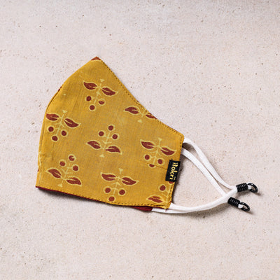   Ajrakh Block Printed Cotton 3 Layer Snug Fit Face Cover 