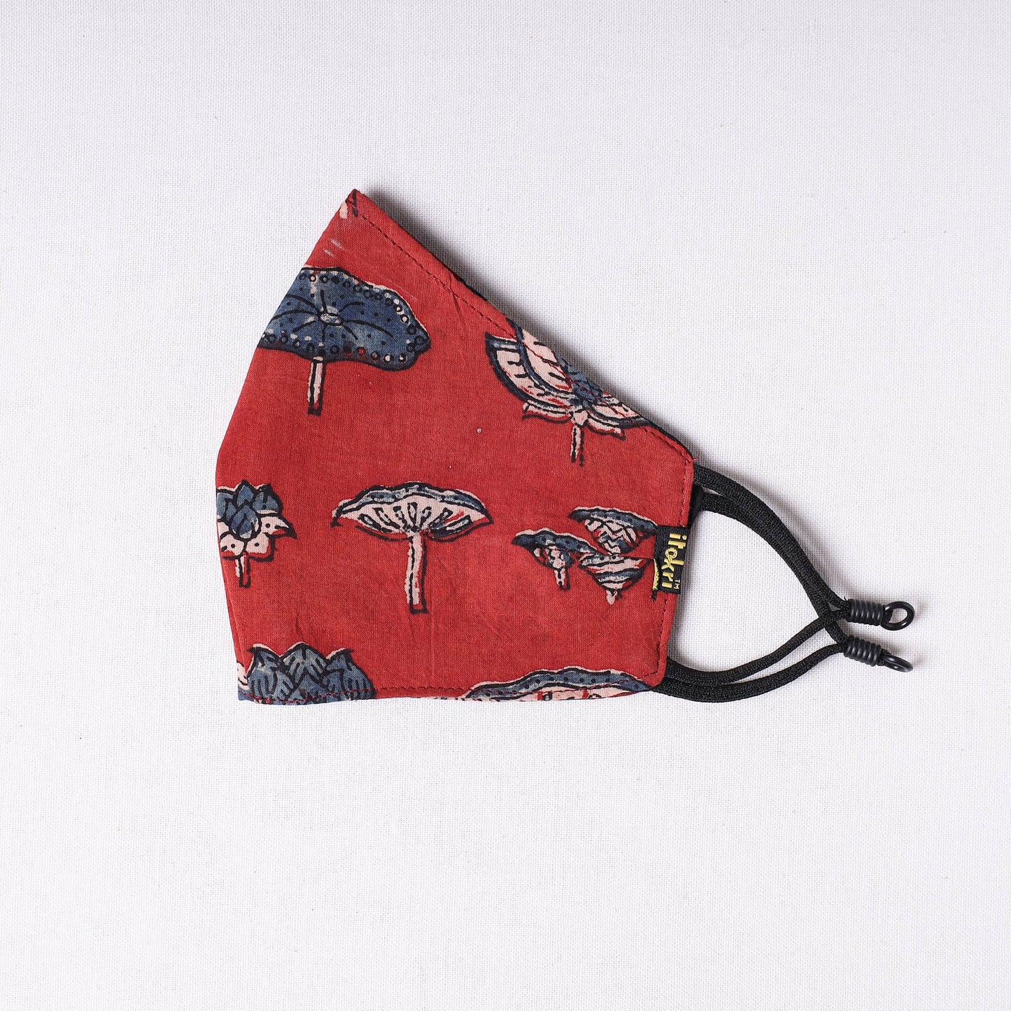  Ajrakh Block Printed Cotton 3 Layer Snug Fit Face Cover 