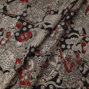 Printed cotton kalamkari fabric 20 - handcrafted