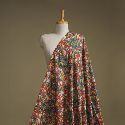 Printed cotton kalamkari fabric 22 - handcrafted