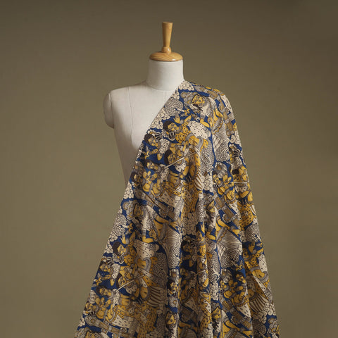 Printed cotton kalamkari fabric 24 - handcrafted