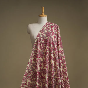 Printed cotton kalamkari fabric 25 - handcrafted