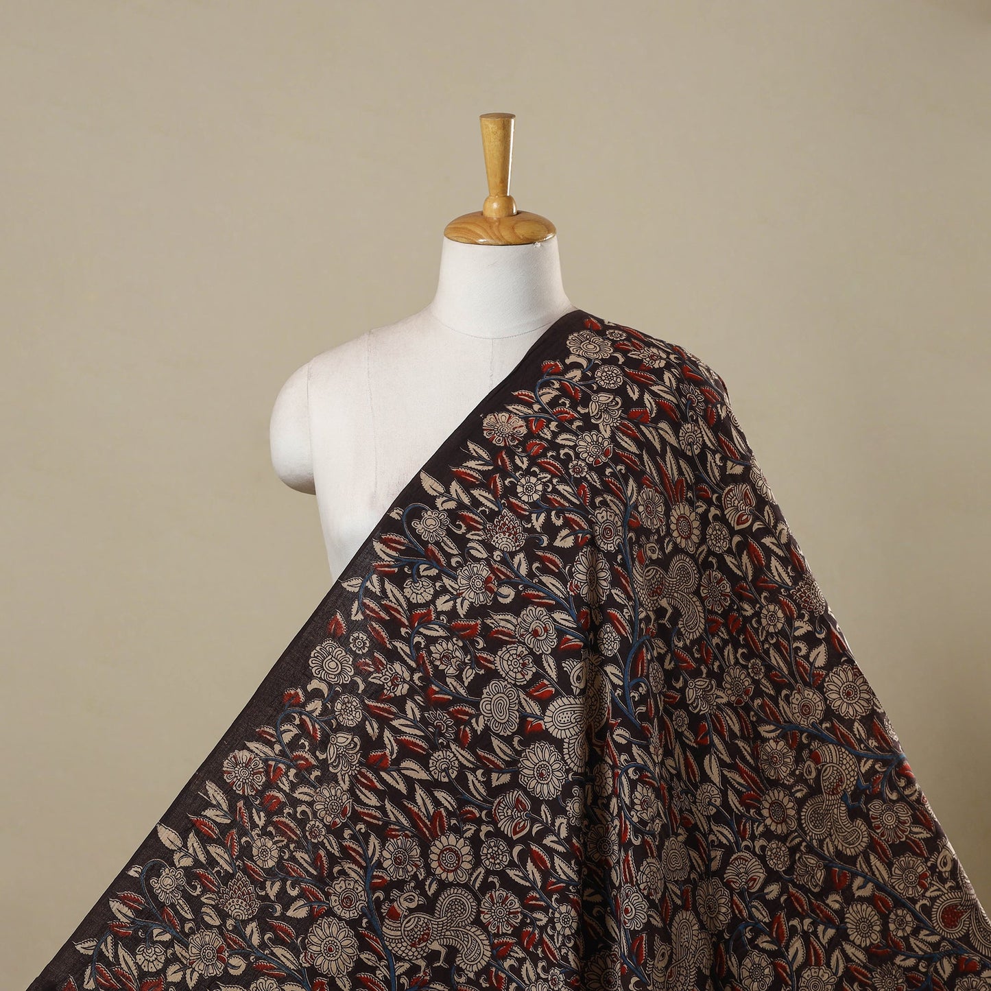 Printed cotton kalamkari fabric 26 - handcrafted