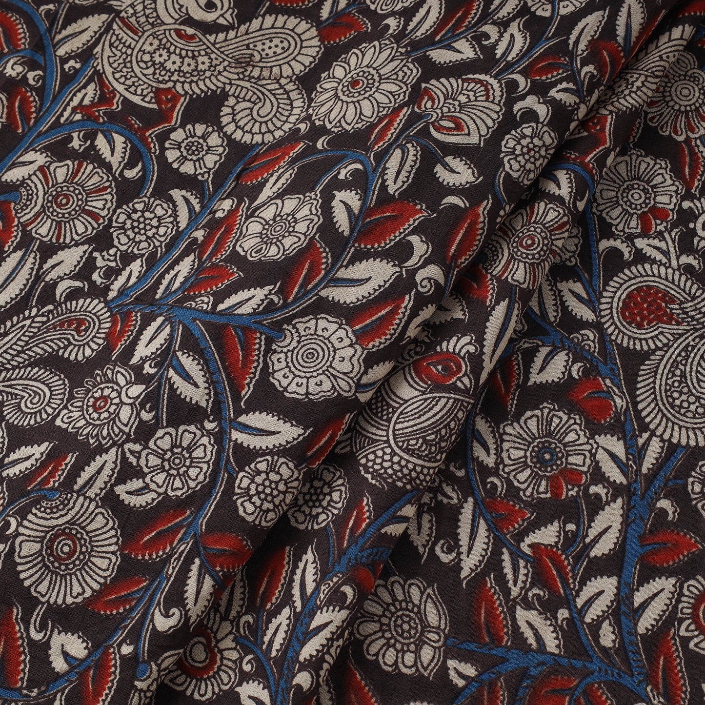 Printed cotton kalamkari fabric 26 - handcrafted