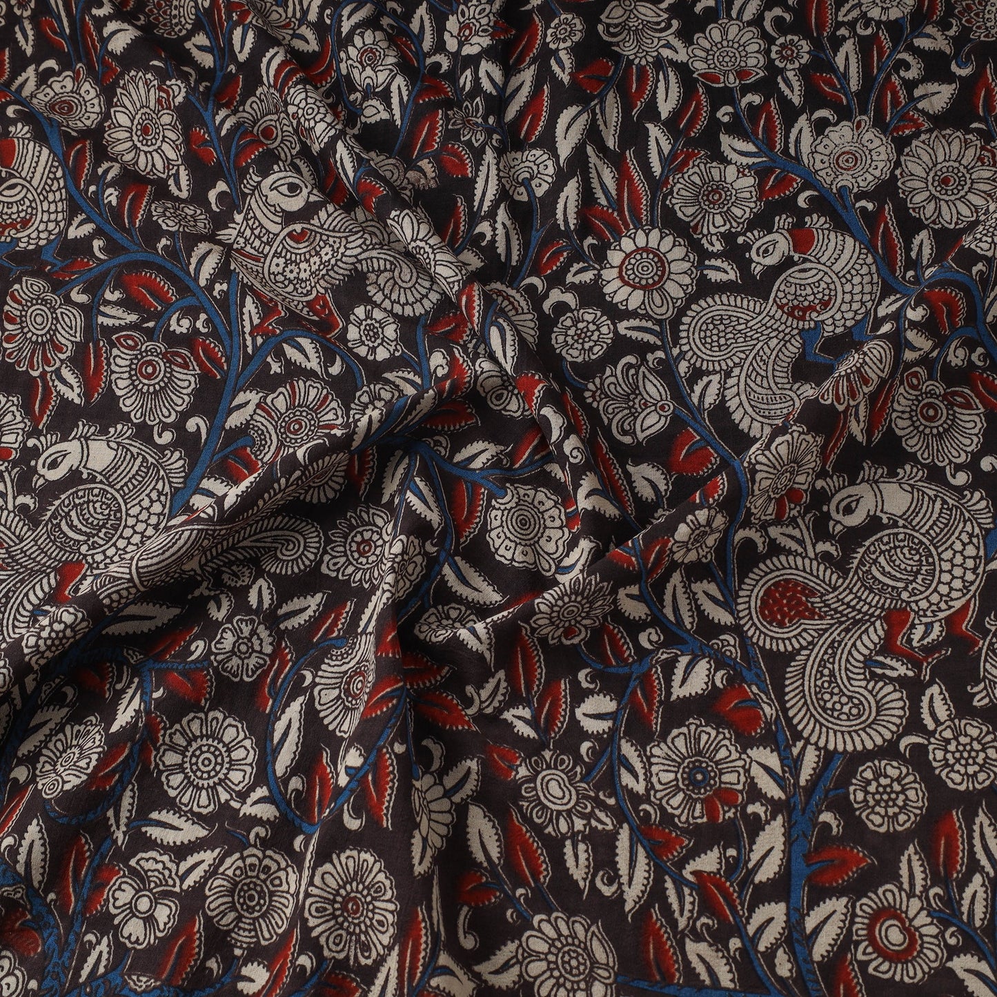 Printed cotton kalamkari fabric 26 - handcrafted