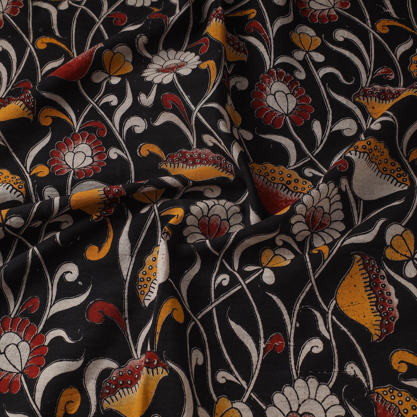 Printed cotton kalamkari fabric 27 - handcrafted
