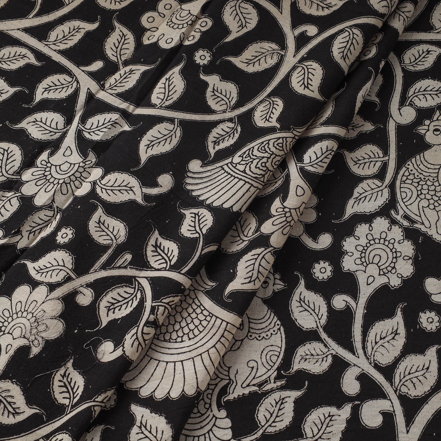 Printed cotton kalamkari fabric 29 - handcrafted
