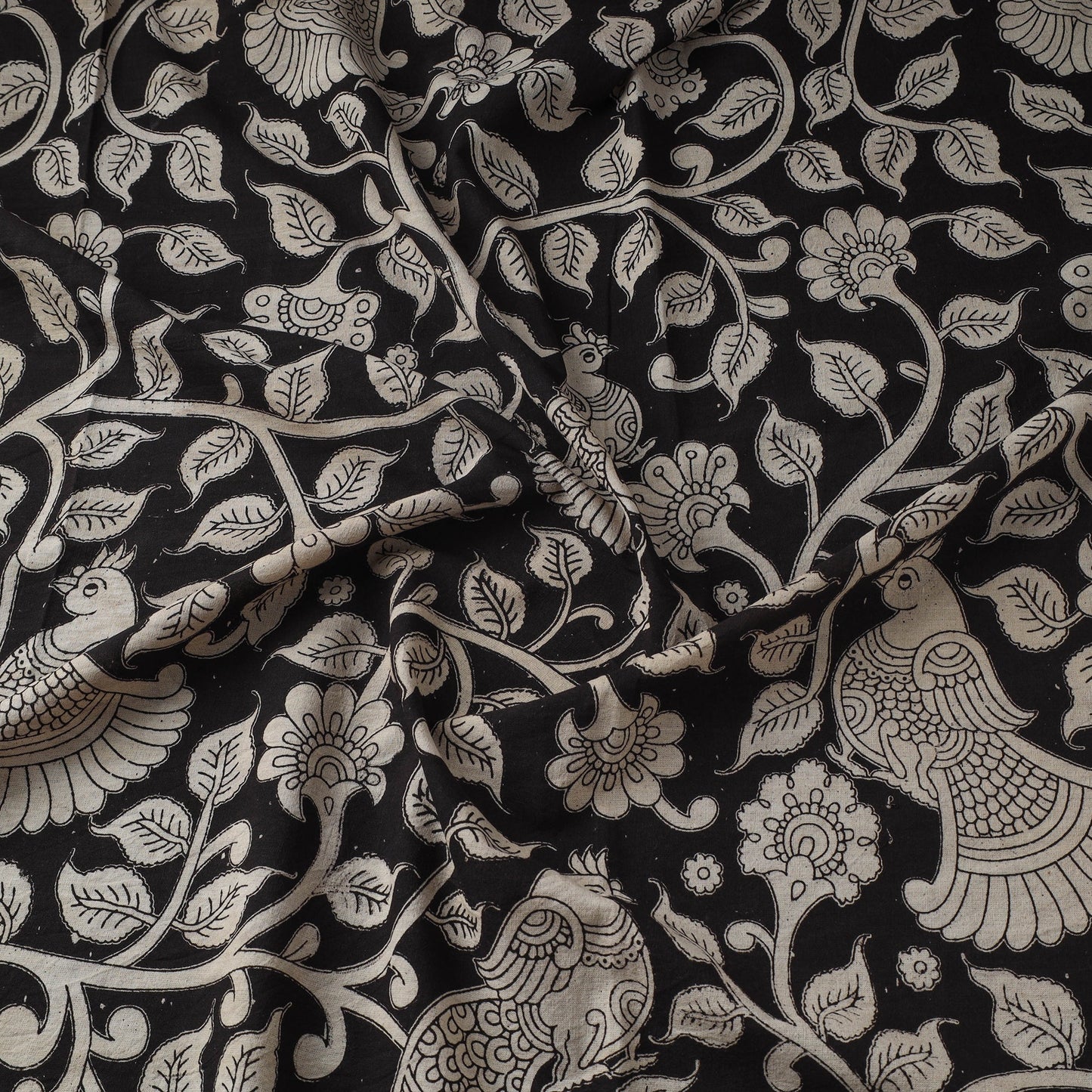 Printed cotton kalamkari fabric 29 - handcrafted