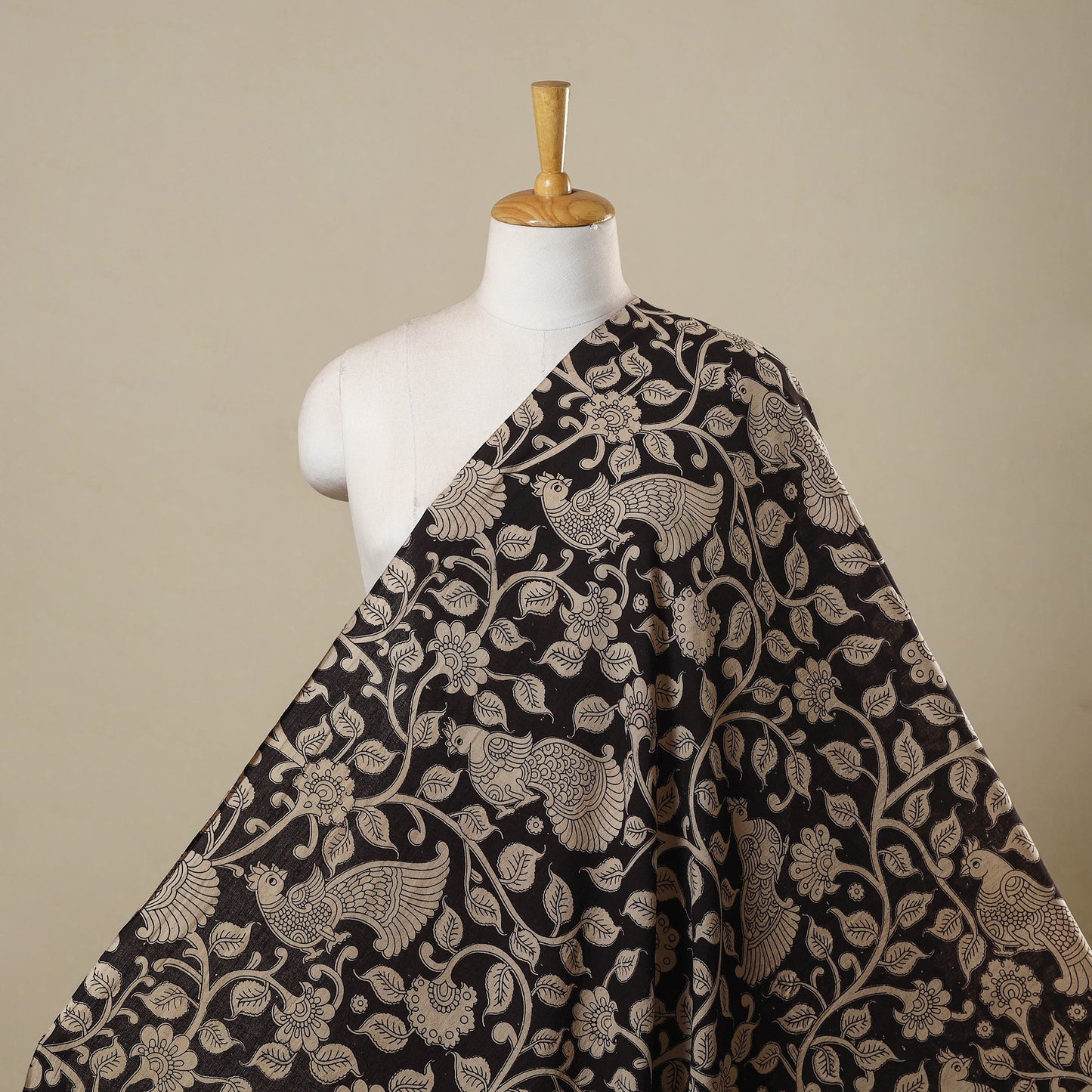 Printed cotton kalamkari fabric 29 - handcrafted