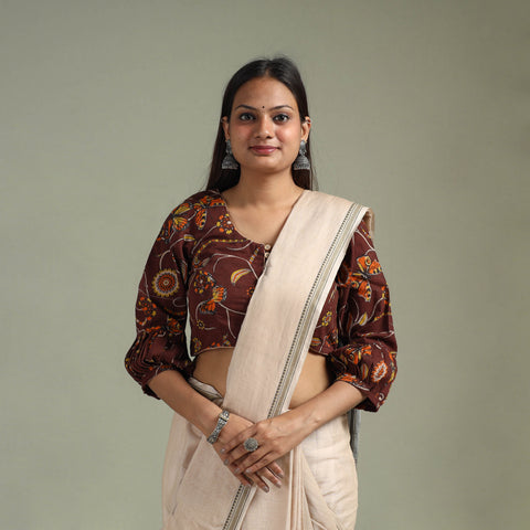 Printed cotton kalamkari readymade blouse 08 - handcrafted