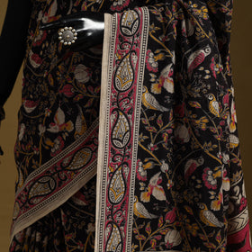 Printed cotton kalamkari saree 01 - handcrafted