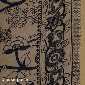 Printed cotton kalamkari saree 02 - handcrafted