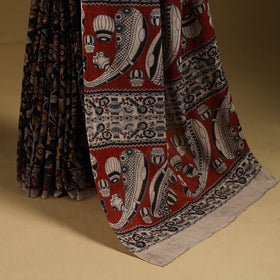 Printed cotton kalamkari saree 03 - handcrafted