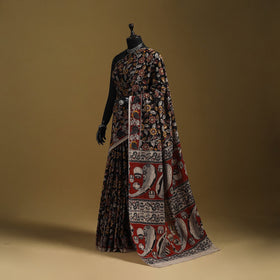 Printed cotton kalamkari saree 03 - handcrafted
